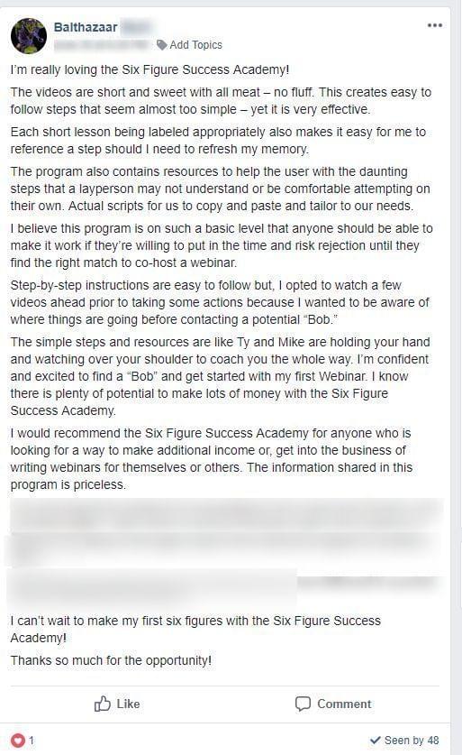 Reviews Of The Six Figure Success Academy  Course Creation